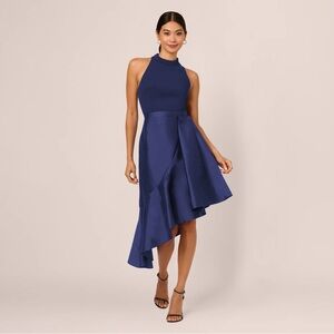 Adrianna Papell Asymmetrical Navy Dress